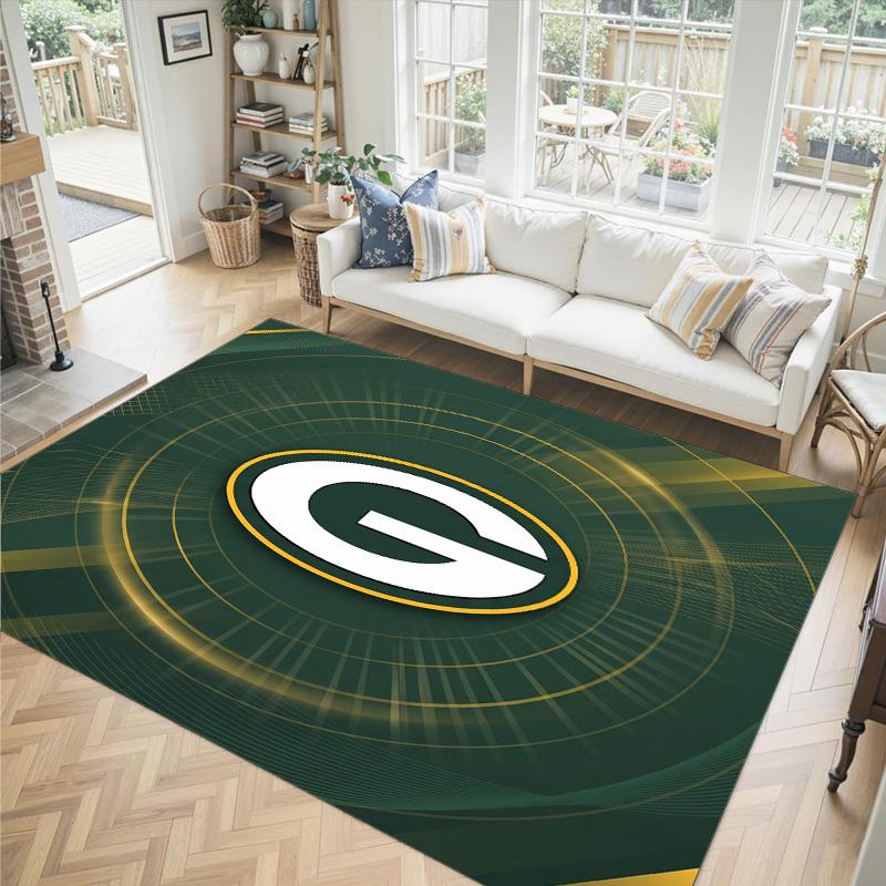 Tappeto in Velluto Cristallo Design Green Bay Packers Accogliente Non?Tappeto Stampato Antiscivolo per Camera da Letto Soggiorno Ingresso