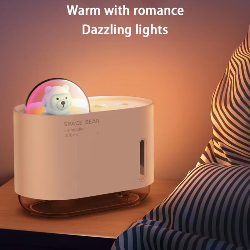 Nový vesmírný zvlhčovač vzduchu s barevným světlem a atmosférou, USB, stolní, ložnicový, do auta, přenosný, aromaterapeutický, kreativní, mlhový sprej