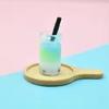 Hot Sale Bulk Stock Resin Jewelry Earring Keychain DIY Accessories Milk Bubble Tea Design Glass Bottle Charm for Souvenir Use