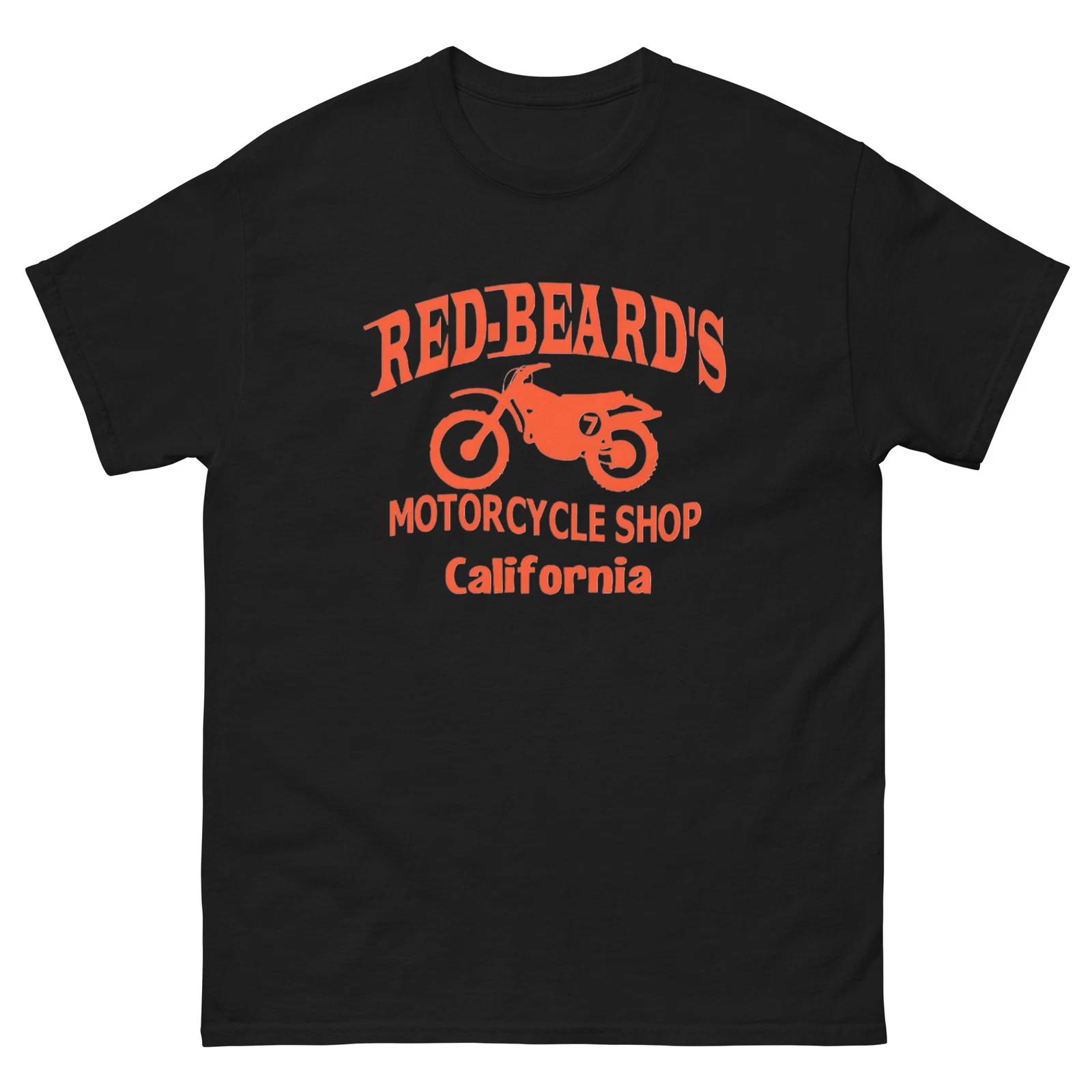 RED BEARD S MOTORCYCLE SHOP T-Shirt by RACE CITY RETRO MOTOCROSS S