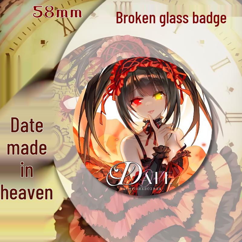 Date A Live Tokisaki Kurumi Tinplate Badge: Anime Brooch & Backpack Charm