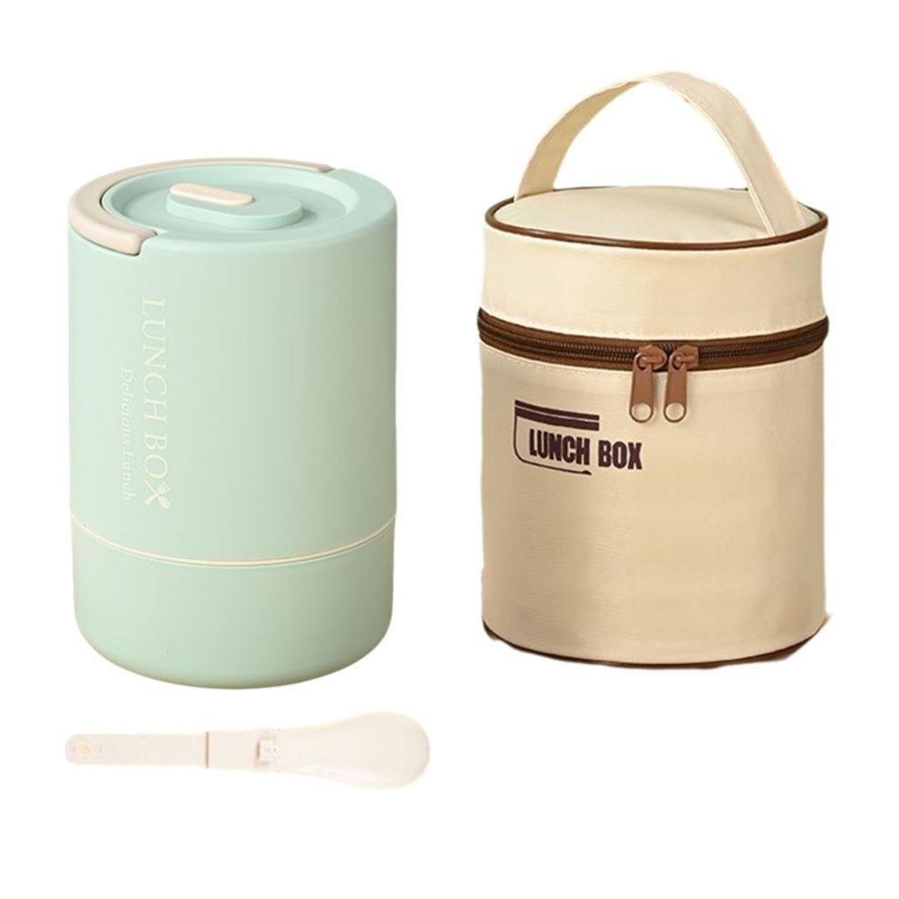 Large Capacity Thermal Lunch Box Round Insulated Lunch Box Portable Lunch Container Set  School