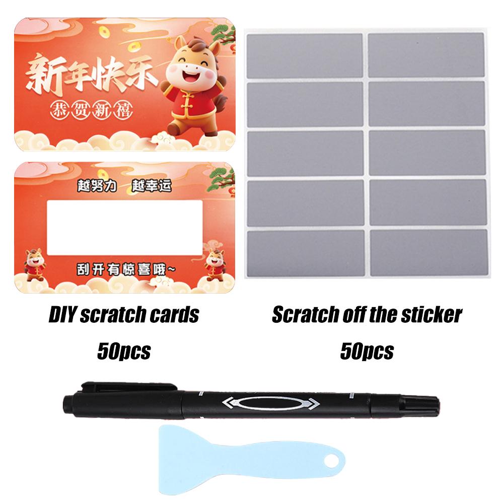 

50Pcs New Year Scratch Card Xmas Holiday Scratch Cards For Small Business Restaurant Teacher Festive Raffle Ticket Gifts