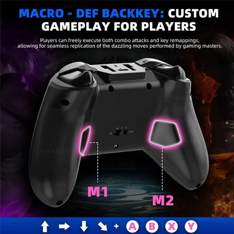 Manette de jeu Bluetooth pour iOS/Android Manette pour PC Bascule Hall Six Axes Double Vibration Joystick pour Switch