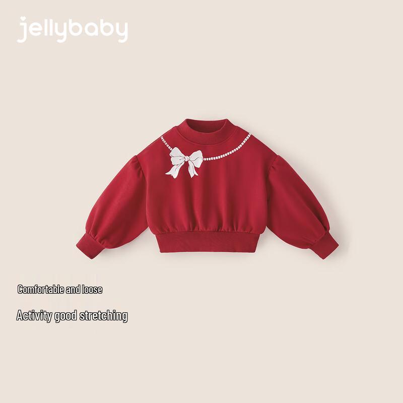JELLYBABY Girls' Sweet Bow Plush Sweatshirt
