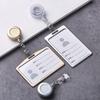 1 Set Aluminum Alloy Card Holder with ABS Retractable Badge Reel Pull ID Card Badge Holder Nurse Badge Lanyards School Supplies