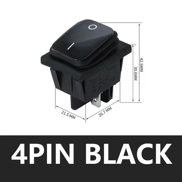 2Pcs 12V 220V Waterproof Rocker Switch KCD4 16A 4Pin ON/OFF Seal Switch Car Boat Button Switches with LED Light