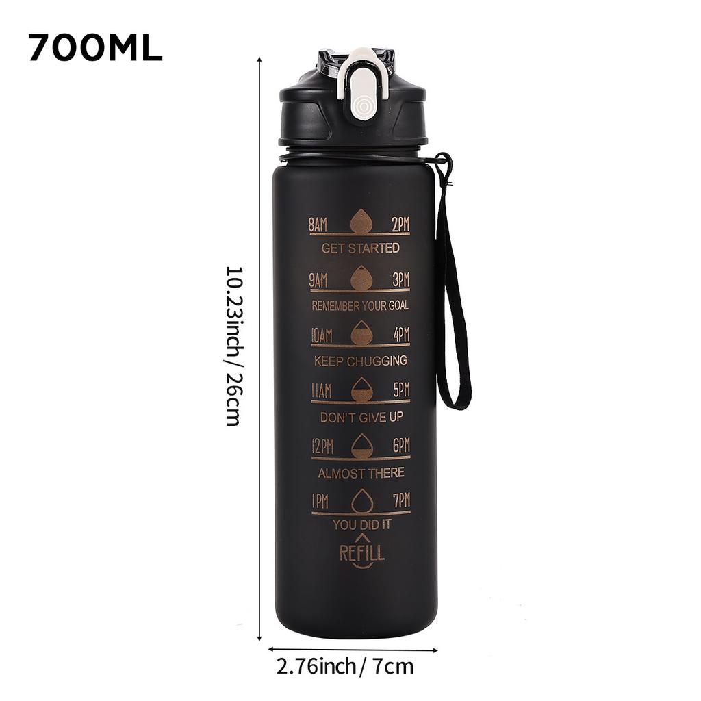 Gradient Straw Plastic Water Bottle Outdoor Sports Bottle 750ml Leakproof Portable Gym Water Jug
