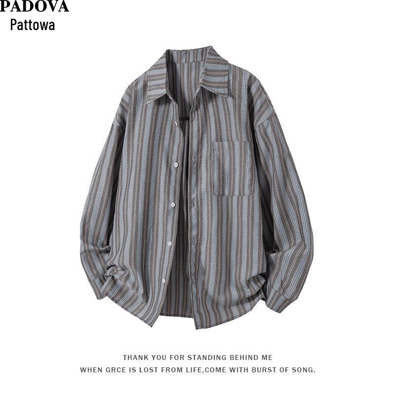 Patova Men s Striped Long Sleeve Casual Shirt L