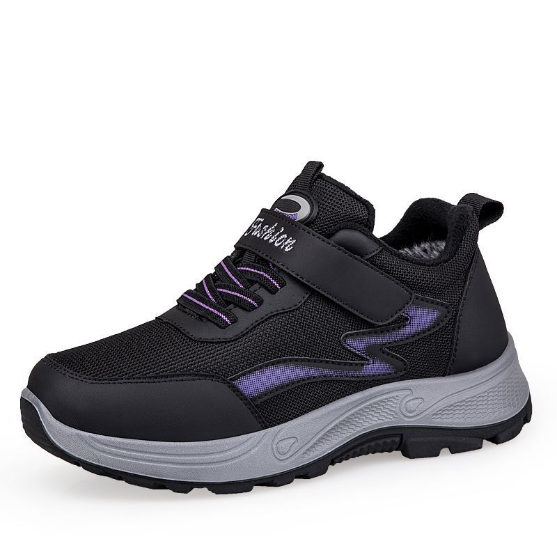 Winter Velcro cotton shoes velvet non-slip warm shoes medium walking shoes outdoor cold resistance warm