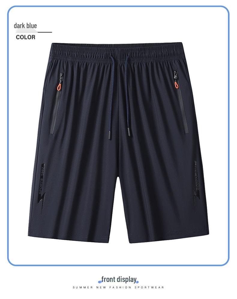 Men's Plus Size Ice Silk Quick-Dry Breathable Summer Shorts - Casual and Straight Leg Design