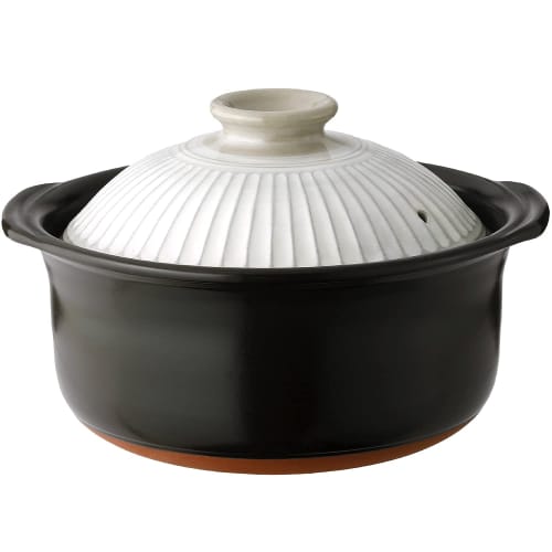 Banko Ware Ginpo Pottery Chrysanthemum Rice Pot (Konhiki, 2-cup capacity)