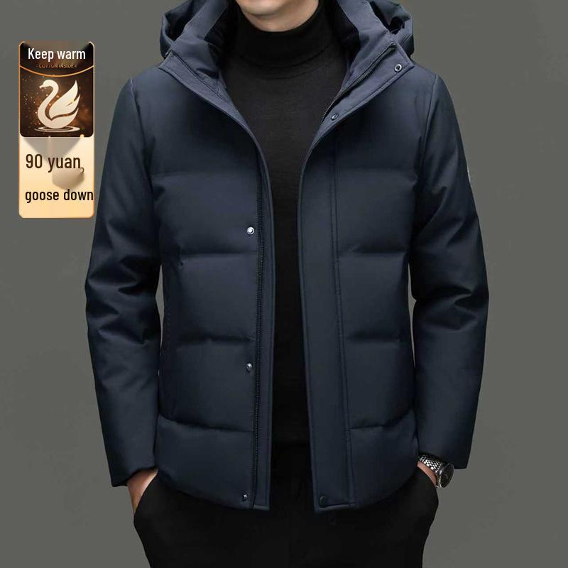 Men's Winter Goose Down Hooded Jacket - Stylish & Trendy 90% White Goose Down Filling