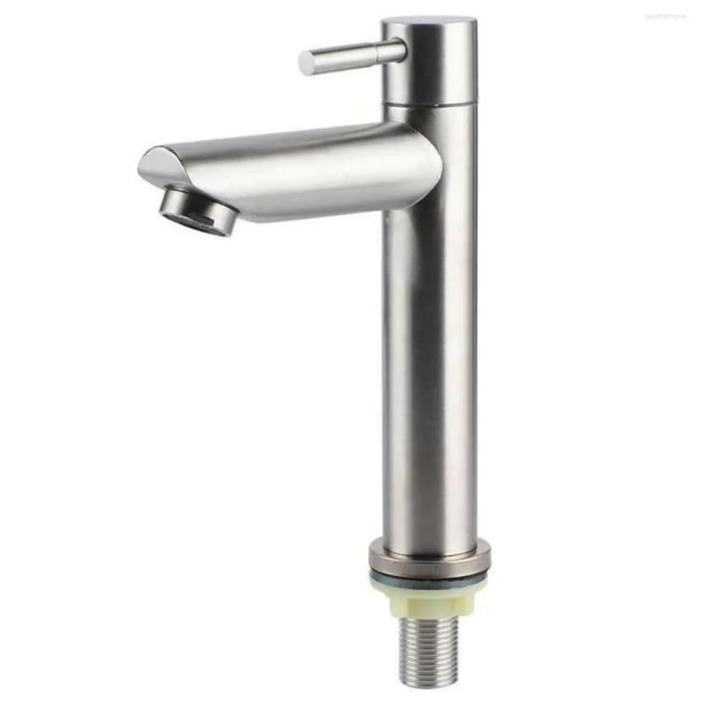 

PLEAVIT Single-Lever Stainless Steel Lavatory Faucet, Water-Saving, 18cm, for Toilets, Sinks, and Hand Wash Basins