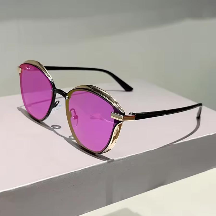 

Oversized Vintage Sunglasses Women/Men New Fashion Mirror Outdoor Casual Shades Ins Trendy Korean Style Decor фіолетовий