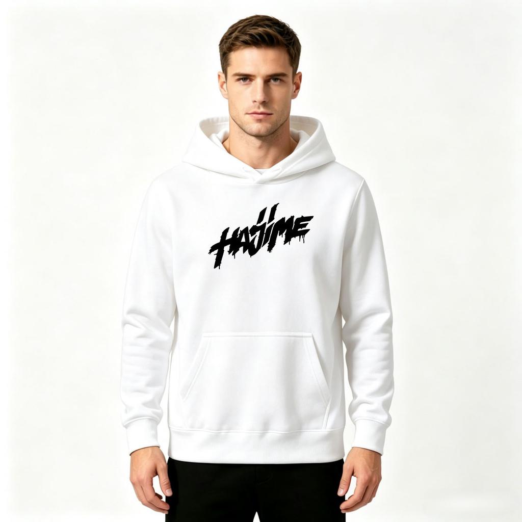 Men's Casual Graffiti Print Pullover Hoodie Long Sleeve Loose Fit Hooded Sweatshirt For Daily Wear
