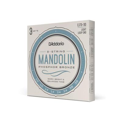 Mandolin Strings Phosphor Bronze Light 3set Pack D'Addario .010-.038 EJ73-3D []