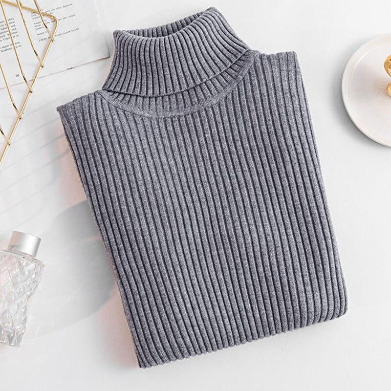 Modne obcisłe dzianinowe topy Biurowa pani Długi rękaw Miękki sweter Damskie Jesień Zima Eleganckie golfy
