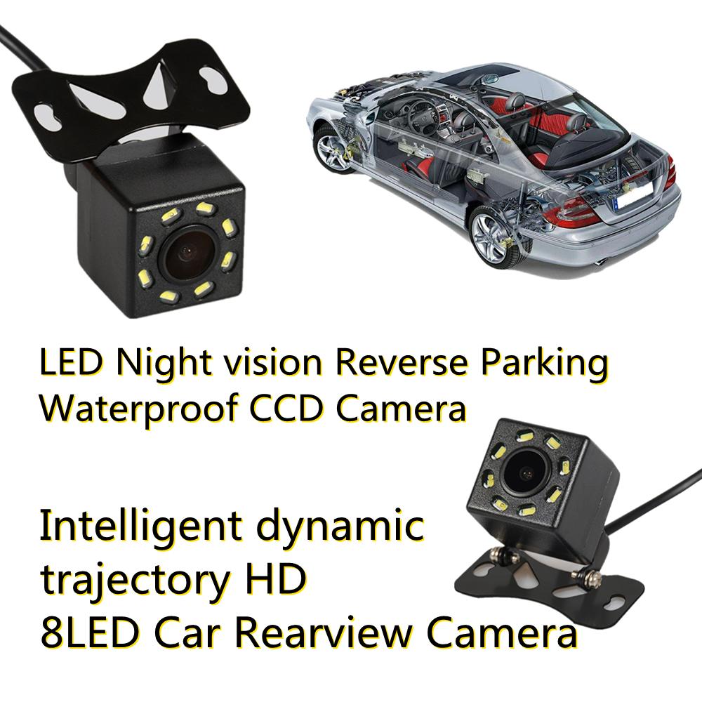 170° HD 8LED Intelligent Dynamic Trajectory Car Rear View Backup Parking Camera