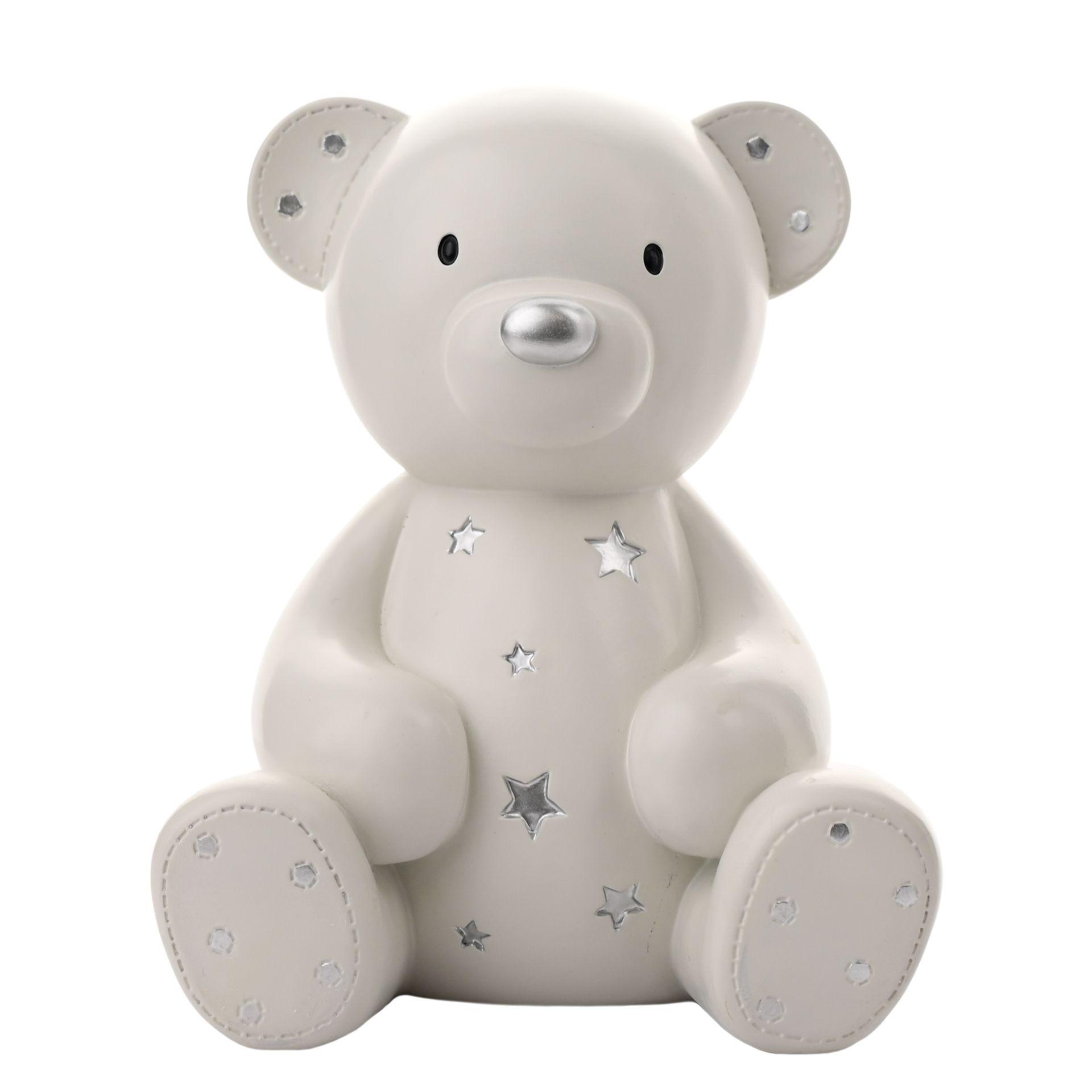 Bambino Duży Miś Żywiczny Skarbonka 20cm One Size biały