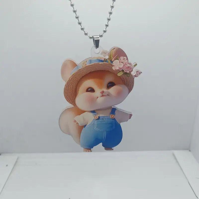 Cartoon Acrylic Charming Cat Pendant For Stylish Car Interior Decoration