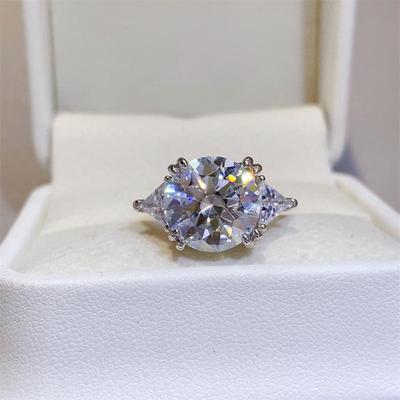 Anillo de Lujo para Mujer de Moissanita de 5 Quilates con Color D, Gran Brillo y Certificado