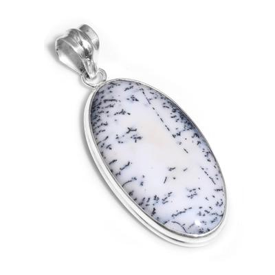Dendrite Opal Gemstone Handmade Pendant Jewelry 2.17" Solid Sterling Silver For Women & Girls