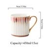 Nordic Luxury Hand-Painted Gold Ceramic Coffee Cup Office Mug Afternoon Tea Cups Household Drinkware