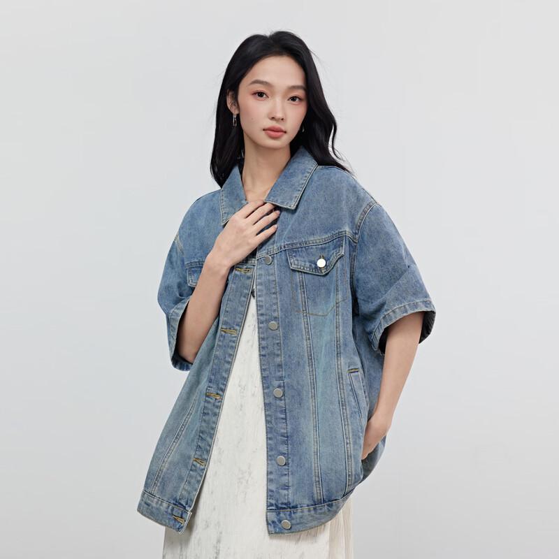 

Elva Island Women s Loose Denim Jacket S
