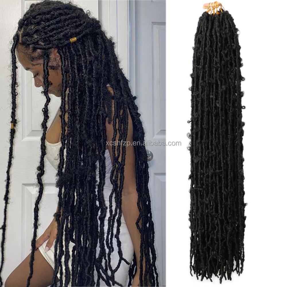 Synthetische Haarverlängerungen - Weiche Butterfly Locs Häkel-Dreadlocks Flechtverlängerungen mit lockigen weichen Strähnen