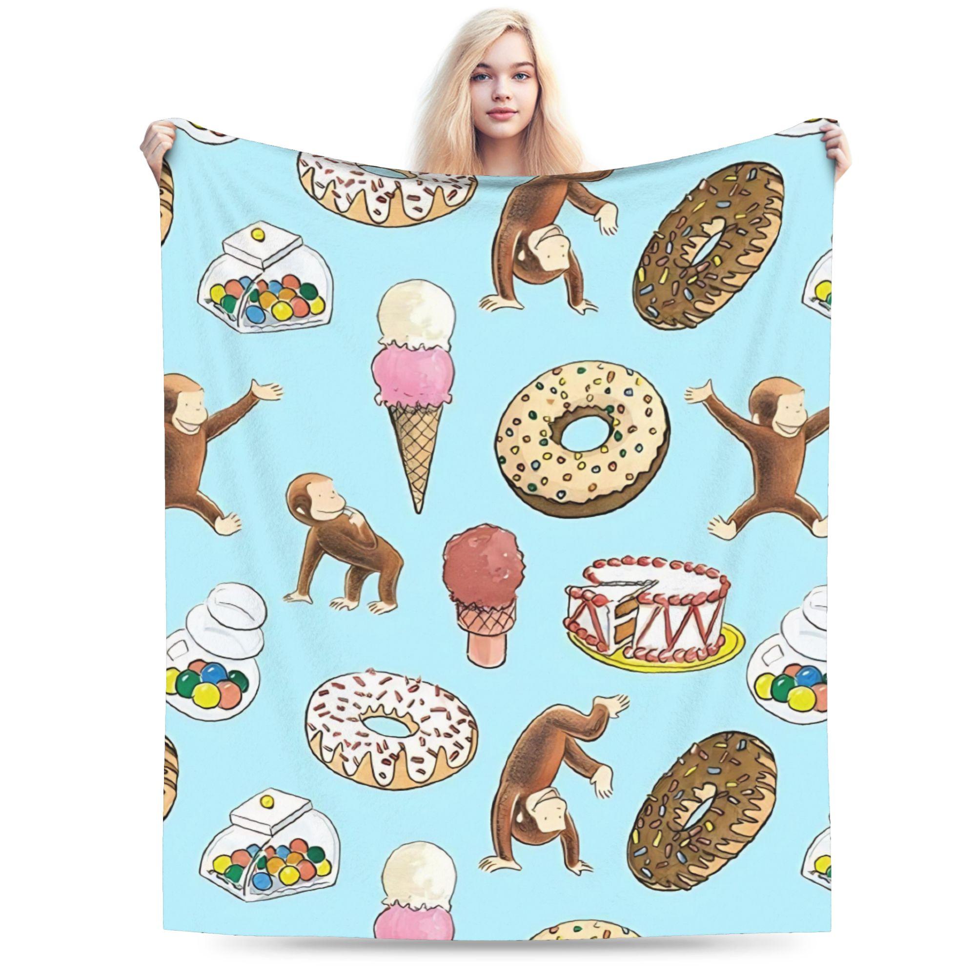 

Curious Georges Flannel Blanket Winter Soft Durable Bedding Throws for Kids Adult Couch Bed Pattern Bedspread Sofa Bed Cover 75cmx90cm