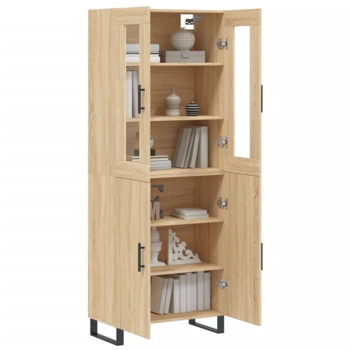 VidaXL Buffet haut Chêne sonoma 69,5x34x180 cm Bois d'ingénierie 3198236
