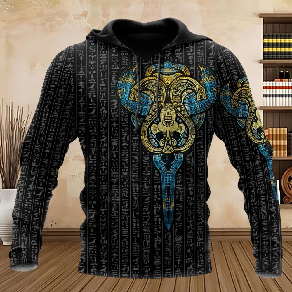 Herren Hoodie Ägypten Anubis Design Hoodies 3D Druck Grafik Tops Herbst Langarm Pullover Streetwear Kapuzenpullover Herren Kleidung