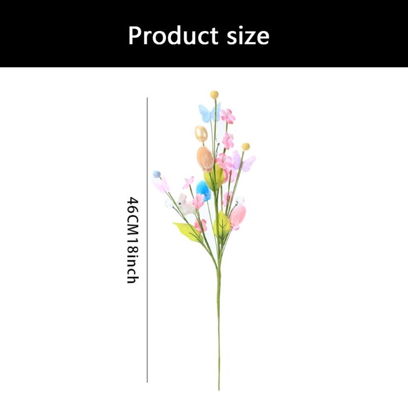Simulated Rabbit Twig Ornament Artificial Easter Stem Bouquet Furnishing Decoration Decorative Picks Accessories