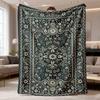 2026 New Flannel Blanket 1pc YWJHUI Bohemian Ethnic Design Digital Print Flannel Blanket, Soft And Warm Reversible Throw for Sofa, Bed, Office, Campin