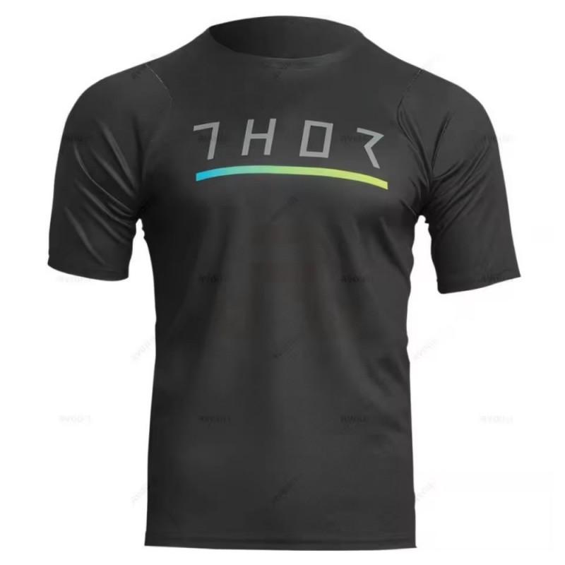 THOR Kurzarm MTB Trikot Schnelltrocknendes Radtrikot Herren Damen Mountainbike Motocross Top