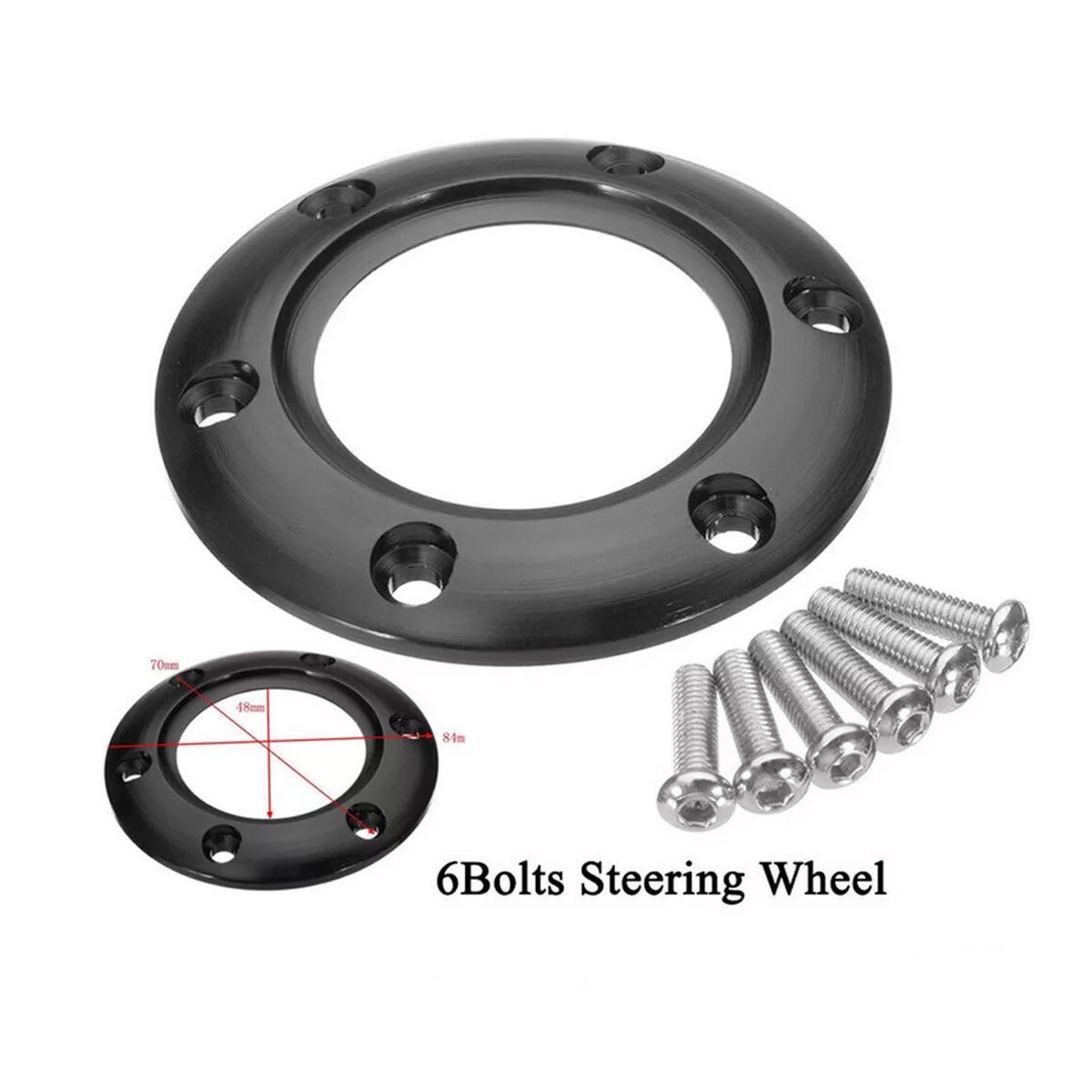 6-Hole Steering Wheel Horn Button Adapter Ring for MOMO/NRG with 6 Bolts чёрный