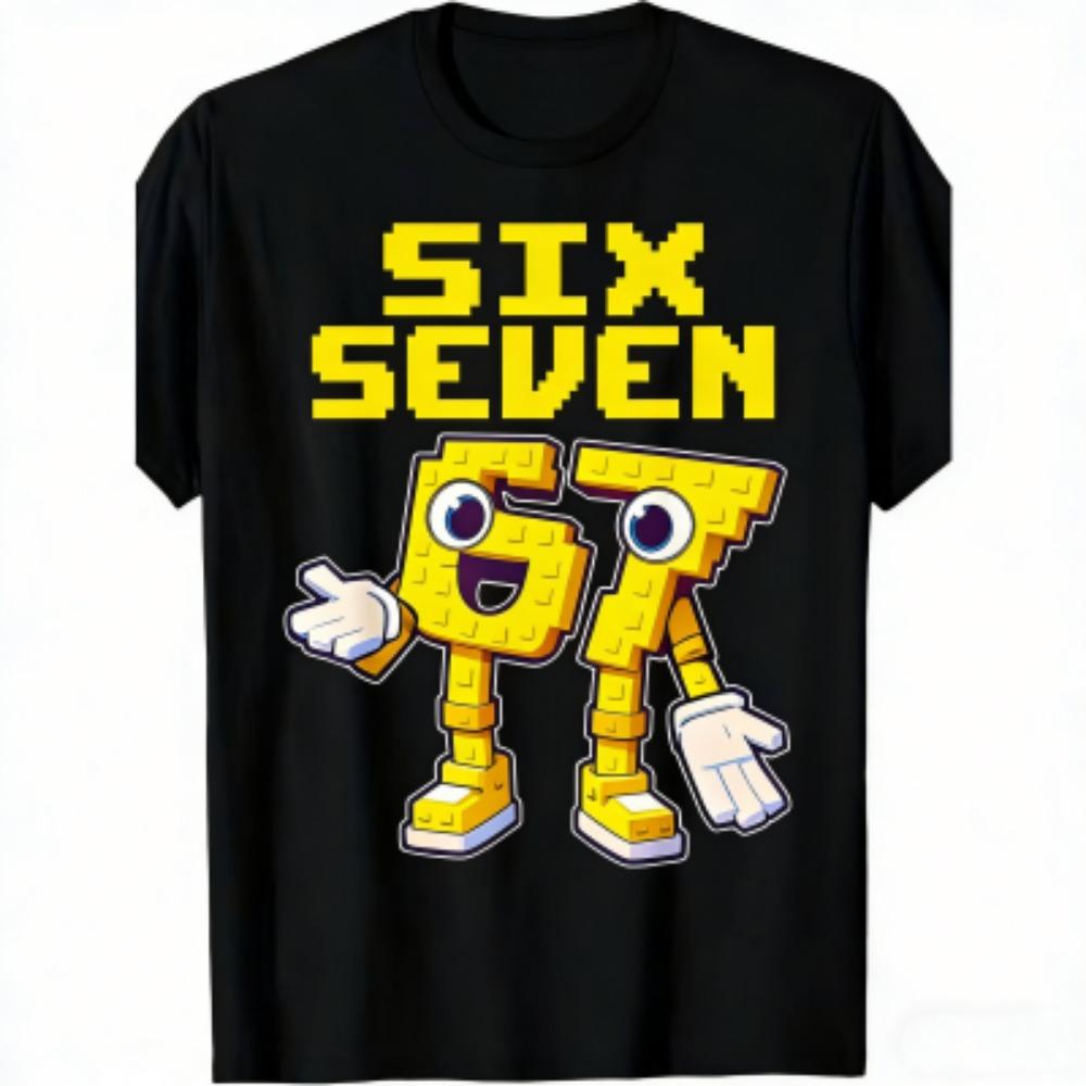 

Summer Fashion Fun Cartoon 67 Print Men s T-Shirts Summer Street Short-Sleeve Outdoor Casual Tops for Men s and Women s Tees Top XXS