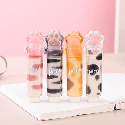 4 pezzi Gommini scorrevoli a zampa di gatto, Gomma retrattile push-pull per pulire Cancelleria per studenti Rientro a scuola