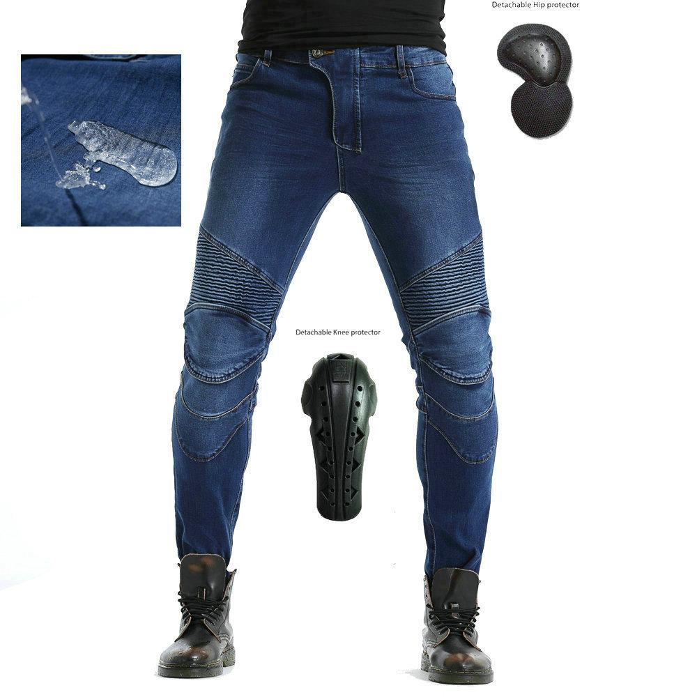 New Product Motorcycle Jeans Men, Four Seasons Locomotive Elastic Anti-drop Cycling Pants, Anti-splashing, Silicone Protective Gear
