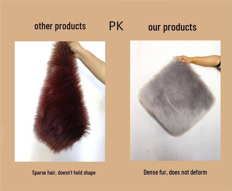 Winter Plush Imitation Wool Car Seat Cushion Set: Non-Slip, Thickened, No Backrest, 3-Piece.