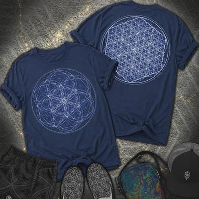 Sacred Flower Grids 2 Sided Comfort Mens Kids T Shirt