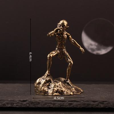 Thinker Meditator Figure Art Sculpture Display Vintage Home Decor Study Room Bookshelf Desktop Copper Ornament