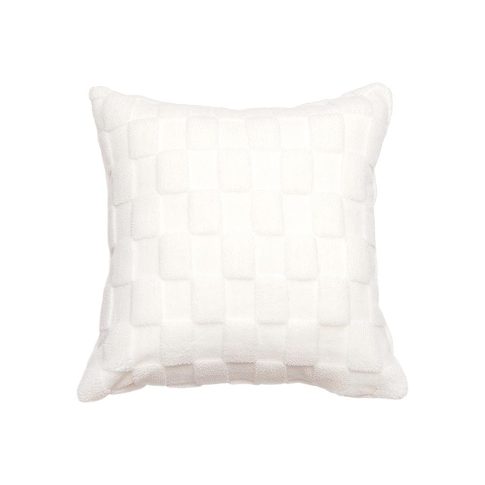 Double-sided Grain Velvet Three-dimensional Jacquard Checkered Pillow Cushion Sofa Living Room Invisible Zipper Pillow Cover