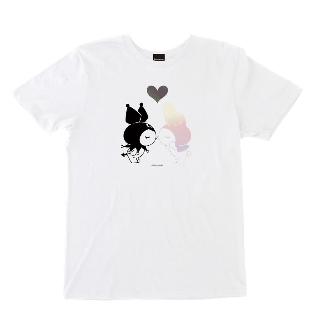 Phase Sanrio Short Sleeve Kuromi My Melody Aurora Reflection LIGHT Patented Photogenic [Baby Co., Ltd.] T-shirt, Clothing, & T-Shirt, White, Women's,