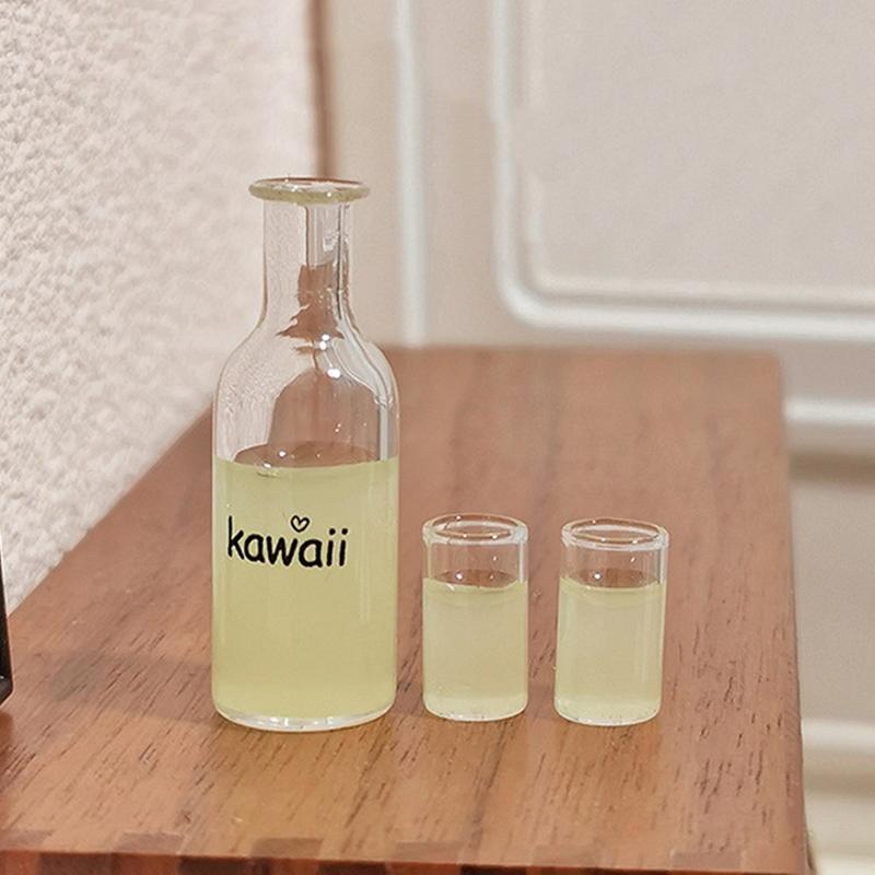 Miniature Dollhouse Fruit Wine Bottle Pretend Play Food Toy Mini Play Kitchen For 1/12 Scale Doll Kitchen Doll Accessories Gift