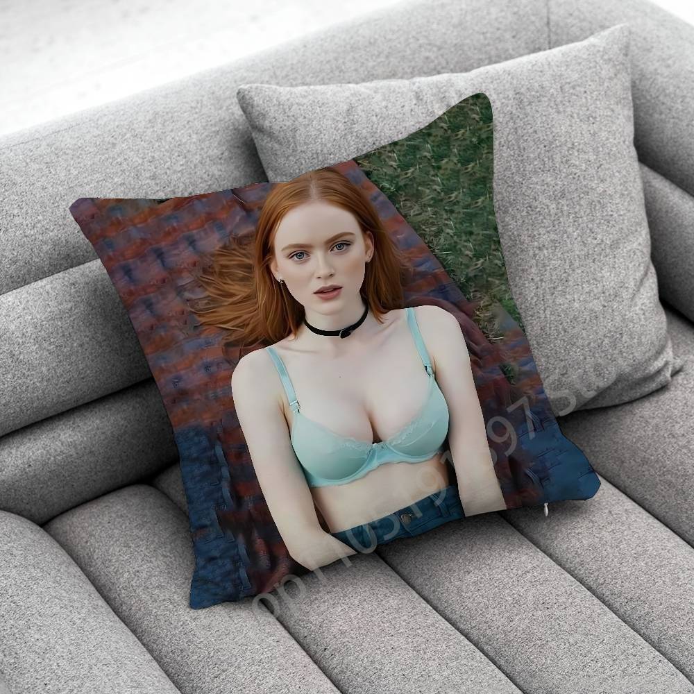 American Actress S-Sadie Sink Throw Pillow Case For 45*45cm 40cm 30cm 50cm 55cm Square Home Pillowcase Case