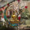 2Pcs Charming Buddha Sun Catcher In 2D Featuring A Stained Acrylic Style This Serves As A Decorative Piece for Windows Perfect.