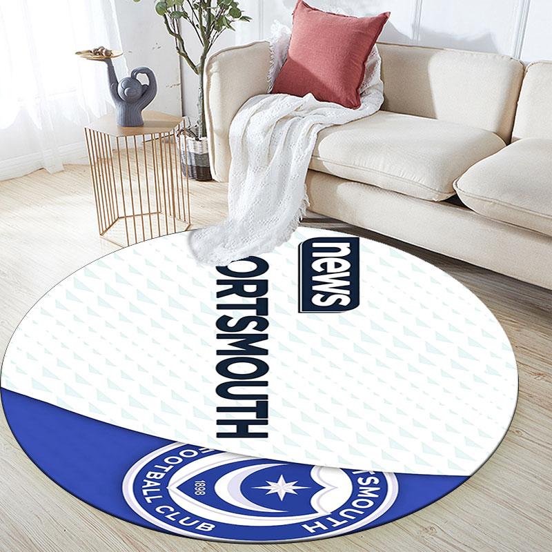 Portsmouth FC Art Pattern Round rug,Carpet Rug for Living Room Bedroom Playroom ,Non-slip Floor Mat,Holiday Gifts and Birthday Gifts.