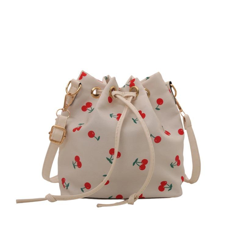 Casual Art Canvas Bag Women's Autumn New Tote Bag Large Capacity Butterfly Strawberry Bucket Bag